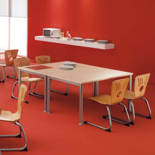 Tavolo da lavoro contemporaneo - ESPACE - Mobel Línea - in legno / con supporto in metallo / rettangolare