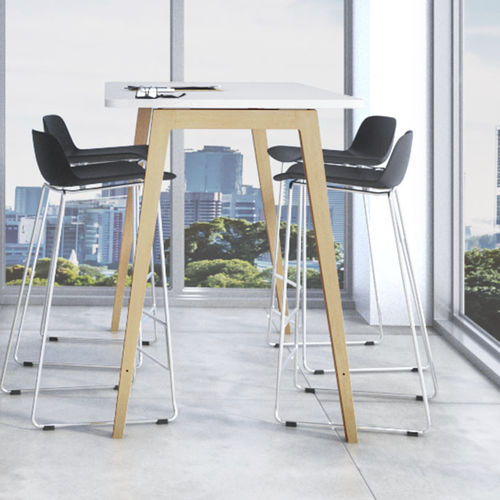 Tavolo alto contemporaneo - BORN - Mobel Línea - in melaminico / con supporto in legno / rettangolare