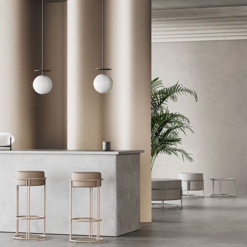 Sgabello contemporaneo - UP - Mobboli - in legno / in espanso / in acciaio
