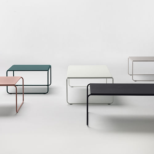 Tavolino basso design - PLOMA - Mobboli - in MDF laccato / in acciaio / in melaminico