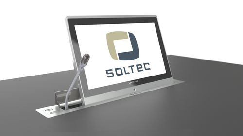 Touch screen per tavolo da conferenza - STRET156G-10 - SOLTEC S.L. - ad incasso / a motore / retrattile