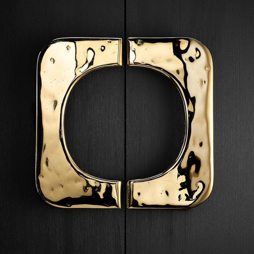 Maniglia a tirante per porta - QUADRA L - DCG PICARDIE - in ottone / in ottone nichelato / in ottone spazzolato