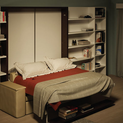 Letto a scomparsa - DILE FAT - smqrt beds - matrimoniale / contemporaneo / con base contenitore
