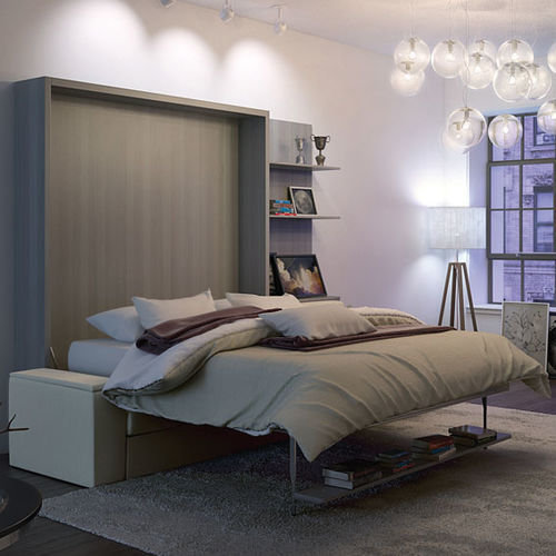 Letto a scomparsa - GHOST - smqrt beds - matrimoniale / contemporaneo / con scaffale integrato