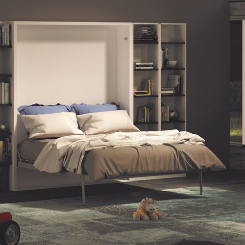 Letto a scomparsa - FLAT - smqrt beds - matrimoniale / contemporaneo / con scaffale integrato