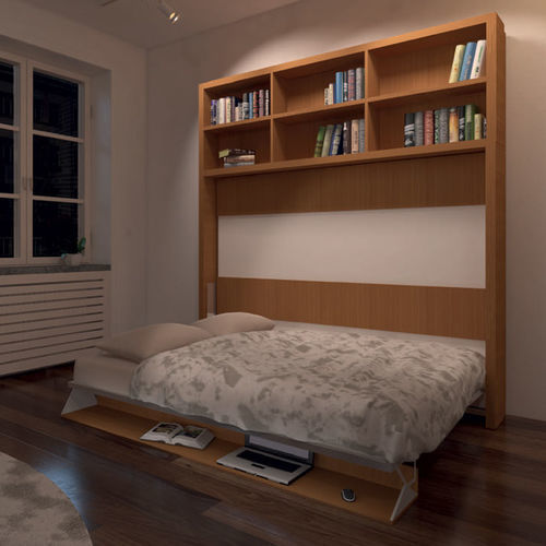 Letto a scomparsa - DOTTO - smqrt beds - matrimoniale / contemporaneo / con base contenitore