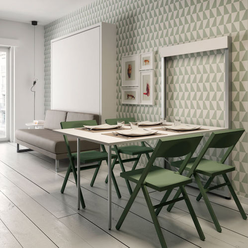 Tavolo da pranzo contemporaneo - BATA - smqrt beds - in teak / in melaminico / con supporto in alluminio