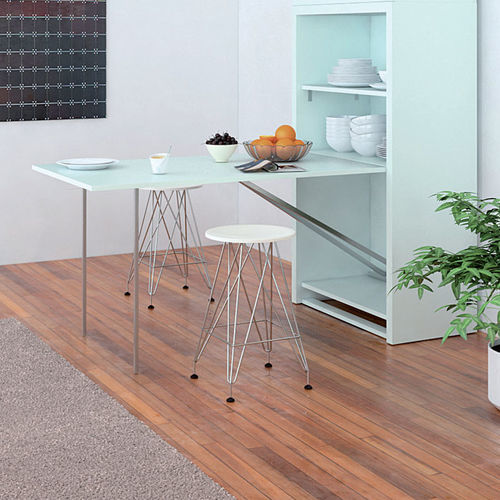 Tavolo da pranzo contemporaneo - MOBILE MIA - smqrt beds - in melaminico / con supporto in alluminio / rettangolare