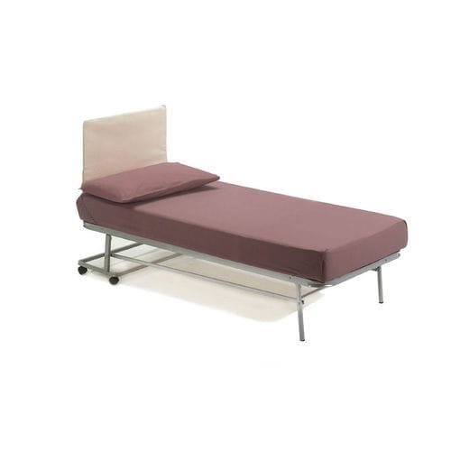 Letto singolo - LERI - smqrt beds - contemporaneo / con testiera imbottita / con rotelle