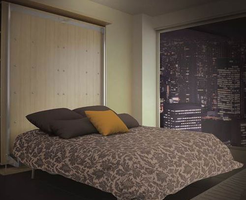 Letto a scomparsa - LMG - smqrt beds - matrimoniale / contemporaneo / con scaffale integrato