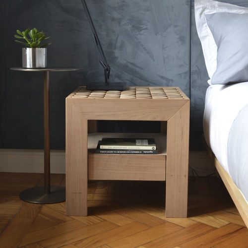 Comodino contemporaneo - Sofia  - mg12 - in legno / quadrato / con cassetti