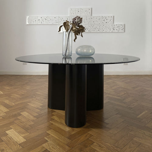 Tavolo contemporaneo - Giorgia - mg12 - in MDF laccato / in vetro / in metallo