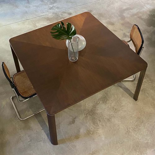Tavolo da pranzo contemporaneo - Gregorio - mg12 - in rovere / in noce / con supporto in acciaio