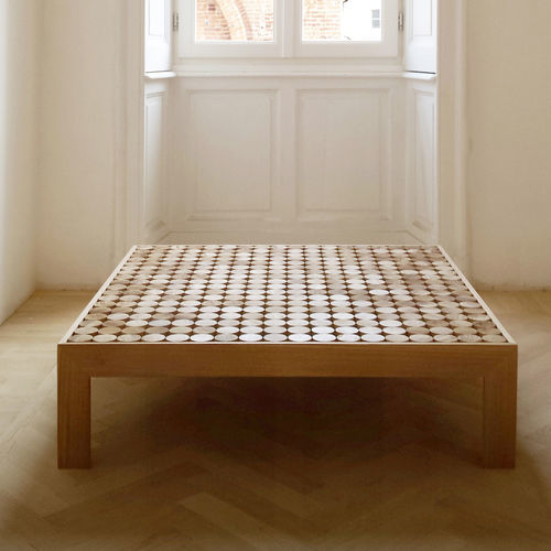 Tavolino basso contemporaneo - SOFIA - mg12 - in legno / con supporto in legno / quadrato