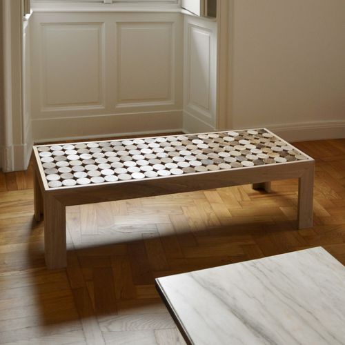 Panca contemporanea - Sofia  - mg12 - in legno massiccio / in quercia naturale / senza schienale