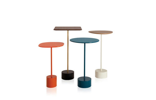 Tavolo d'appoggio contemporaneo - JARDIM - SOLLOS - in legno / in marmo / rotondo