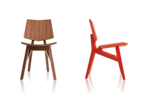 Sedia contemporanea - IPANEMA - SOLLOS - in rovere / in compensato stampato / in noce