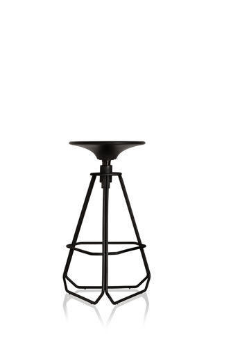 Sgabello da bar contemporaneo - PHILIPS - SOLLOS - in legno / con supporto in metallo / nero