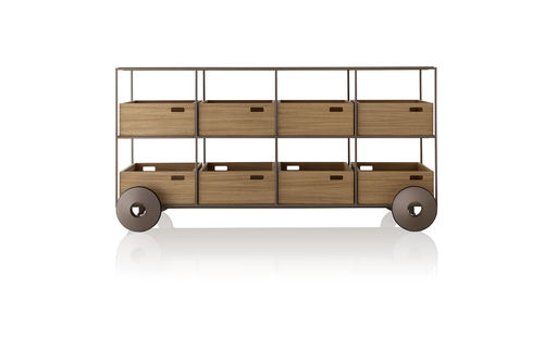 Carrello di servizio - TECA - SOLLOS - per cucina professionale / in legno massiccio