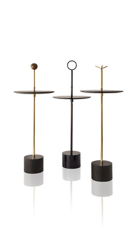 Tavolo d'appoggio contemporaneo - CIGG - SOLLOS - in marmo / in ottone / rotondo