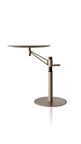 Tavolo d'appoggio contemporaneo - LONDON - SOLLOS - in legno / in acciaio / rotondo