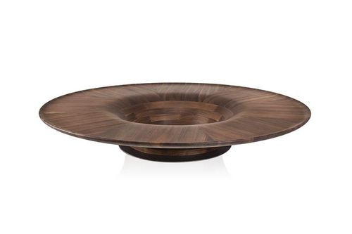 Tavolino basso design originale - TWIST - SOLLOS - in legno / ovale / per uso residenziale