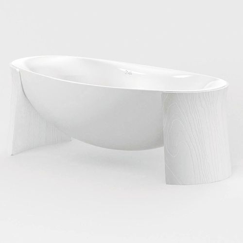 Vasca da bagno ovale - FLOATING - ZeVa - da appoggio / in acrilico / bianca