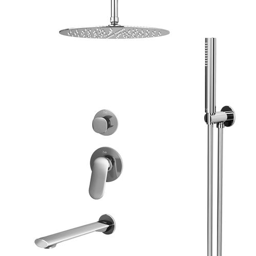 Set doccia da incasso a muro - R360.SS.5F - ZeVa - contemporaneo / con doccia a mano / con soffione fisso