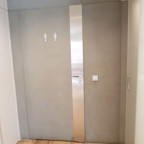 Porta da interno - CONCRETE - ZEROMUR Perfect Doors - in alluminio / battente / contemporanea