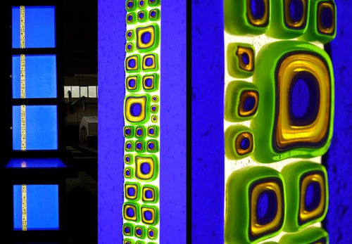 Pannello decorativo da parete - E-59 - D.I. Più srl - ANDRETTO DESIGN - retroilluminato / in vetro di Murano / lucido