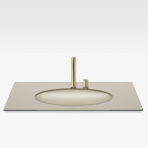 Lavabo sottopiano - A327762R30 - Armani / Roca - in porcellana / con miscelatore / lucido