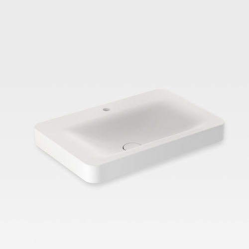 Lavabo sospeso - A3270C8910 - Armani / Roca - in porcellana / con miscelatore / rettangolare