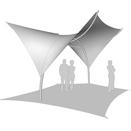 Vela ombreggiante contract - SUNFLARE™ - TENSILE SHADE PRODUCTS - poligonale / in tessuto