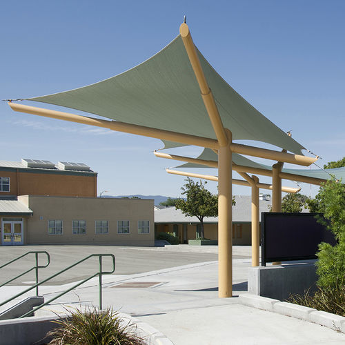 Vela ombreggiante contract - OVERHANG™ - TENSILE SHADE PRODUCTS - poligonale / in tessuto