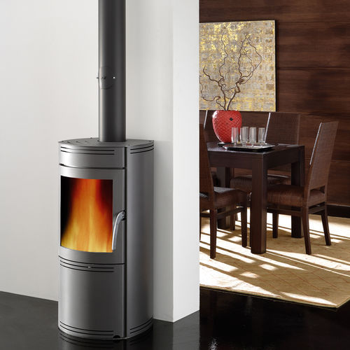 Stufa a legna - GINEVRA  - KARMEK ONE SRL - contemporanea / in acciaio