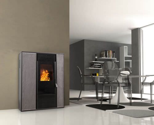 Stufa a pellet - ALICE CANALIZZATA  - KARMEK ONE SRL - contemporanea / in pietra