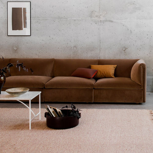 Divano classico - RETREAT - Fogia - in tessuto / marrone / beige