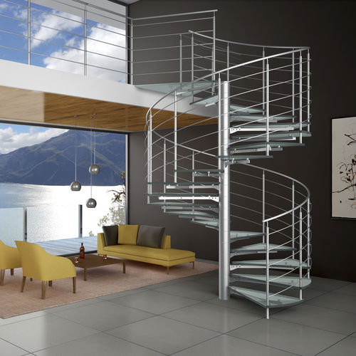 Scala a chiocciola - GLASSTREE - IAM Design - con gradini in vetro / con struttura in acciaio inossidabile / contemporanea
