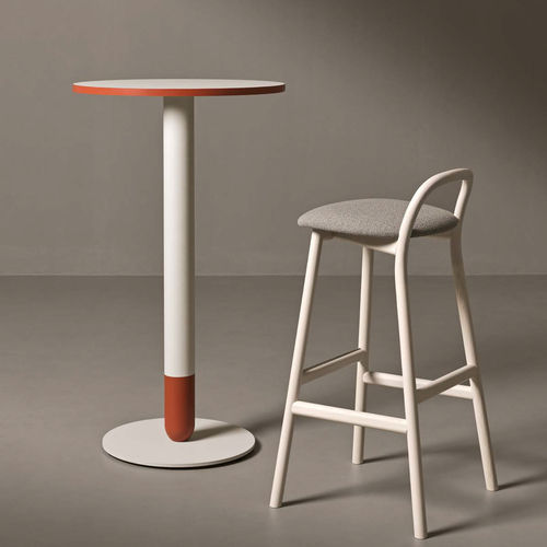 Tavolo alto contemporaneo - CRAYON - Very Wood - in laminato / in HPL / con supporto in acciaio