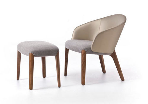 Sgabello contemporaneo - BELLEVUE - Very Wood - in faggio / in tessuto / grigio