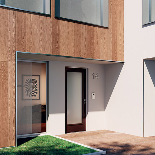Porta d'ingresso - Opentech  - Di.Bi. Porte Blindate - in acciaio galvanizzato / battente / contemporanea
