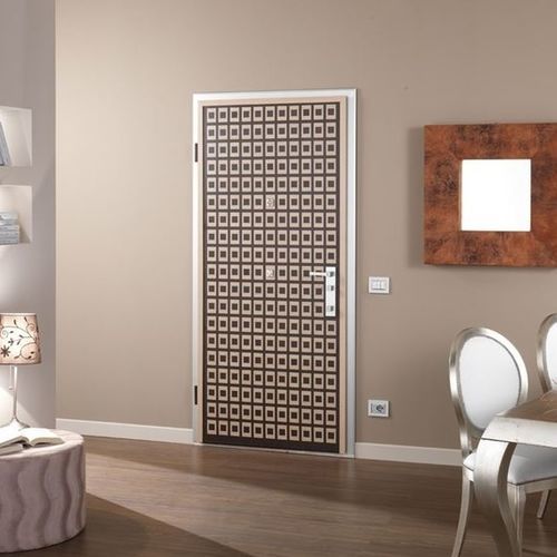 Rivestimento per porta impiallacciato in legno - DibiIntarsio  - Di.Bi. Porte Blindate - polimerico / in melaminico