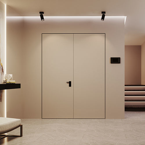 Porta con doppia anta - RasoMuro  - Di.Bi. Porte Blindate - d'ingresso / in acciaio galvanizzato / a bilico con asse laterale