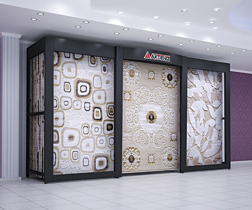 Espositore per tappeti in metallo - 103 - AKDENIZ Display Systems - per negozio