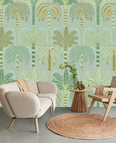 Carta da parati contemporanea - SOLANGE - Eijffinger - in vinile / con motivi naturali / verde