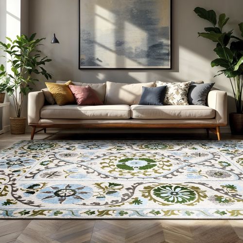 Tappeto contemporaneo - SUZANI - SLAVIA 9732 - Louis De Poortere - a fiori / in plastica riciclata / in poliestere