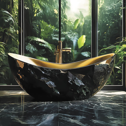 Vasca da bagno Gemstone - GOLDEN LABRADORITE - GUIDERO Holland BV - da appoggio / in labradorite / design originale