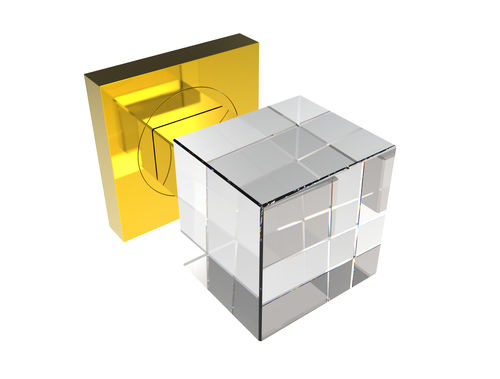 Pomello per porta contemporaneo - CUBE S SQ SATIN - GUIDERO Holland BV - in cristallo