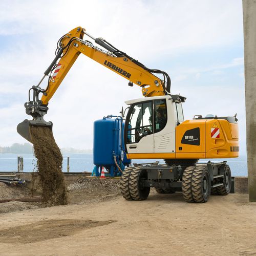 Escavatore intermedio - A 918 COMPACT LITRONIC - Liebherr  - gommato / compatto / per cantiere