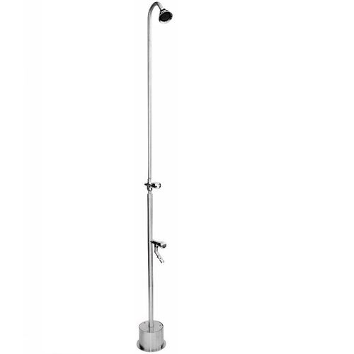Colonna doccia da esterno - BS-1200-ADA - Outdoor Shower Company - in acciaio inossidabile / finitura cromata / da parete